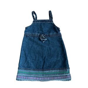Vintage Gymboree 1999 Blue Jean Dress Girl Size 4-5 Spaghetti Straps